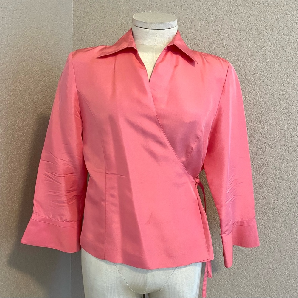 SilkLand pale coral wrap top
